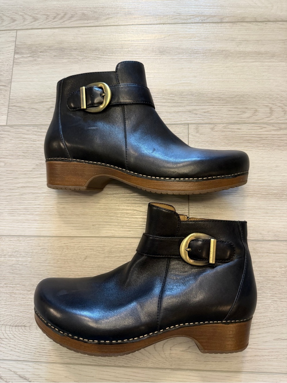 Dansko Ankle Boot 9441-507800 Brennan Leather Black Lagenlook Women’s 12 Sz 42